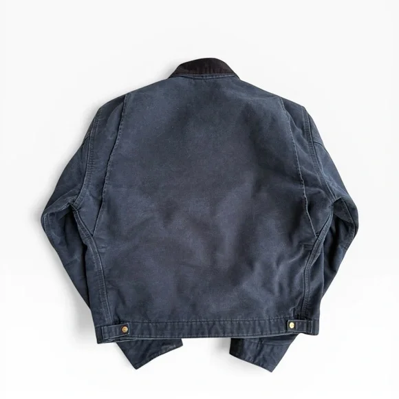 Carhartt J001 Detroit Jacket Blanket Lined Faded Black Workwear Vintage XL TALL - Picture 3 of 7